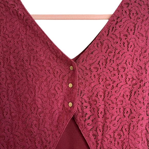 ONLY Our Story Fairy Lace Burgundy Dress - Picture 6 of 9